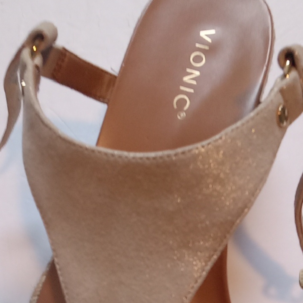 Vionic Kirra Tan Wedge Straw Heel Sandals Size 10 - Picture 10 of 10